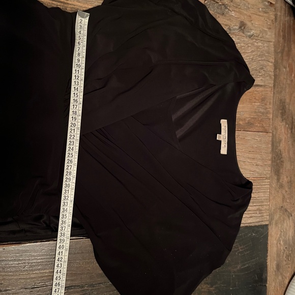 Evan Picone Black Draped V-Neck Dress - Size 6 - Picture 3 of 4